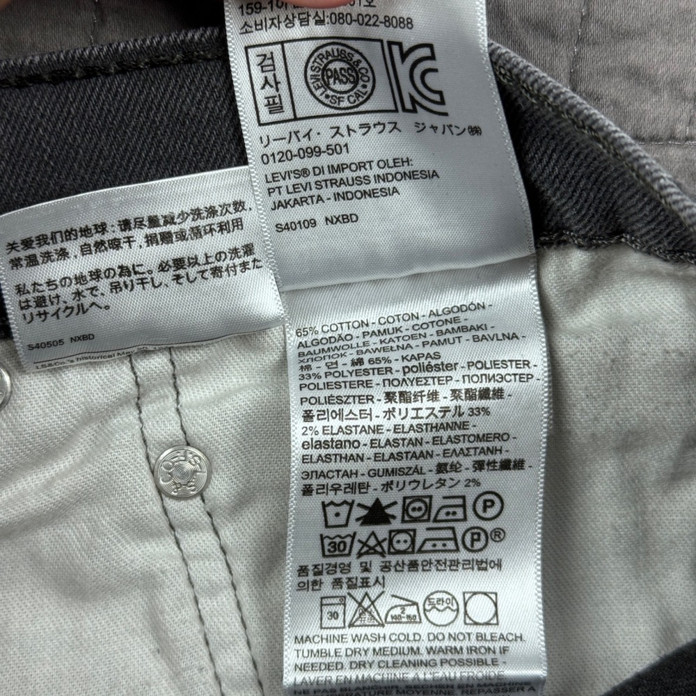 Levis 541 Athletic Taper Grey Jeans Mens 38x30 (38x29) Stretch Denim Pants - Picture 9 of 13